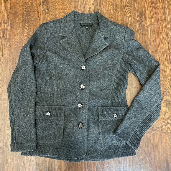 Jones New York Wool Blend Business Jacket Women's S Charcoal Gray Formal Office - Picture 5 of 11